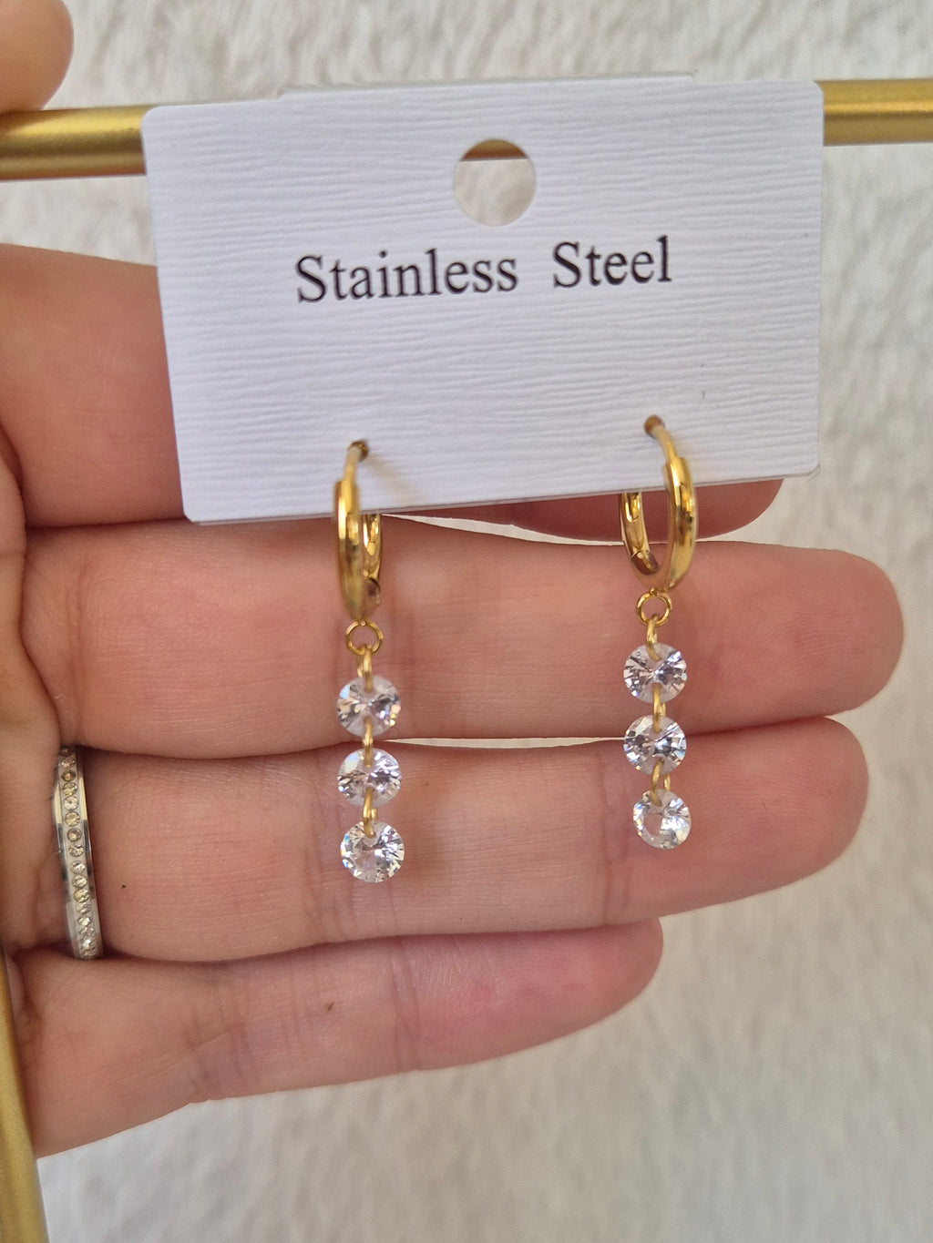 Boucles d'oreilles strass diamants
