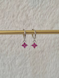 Boucles d'oreilles strass fuschia
