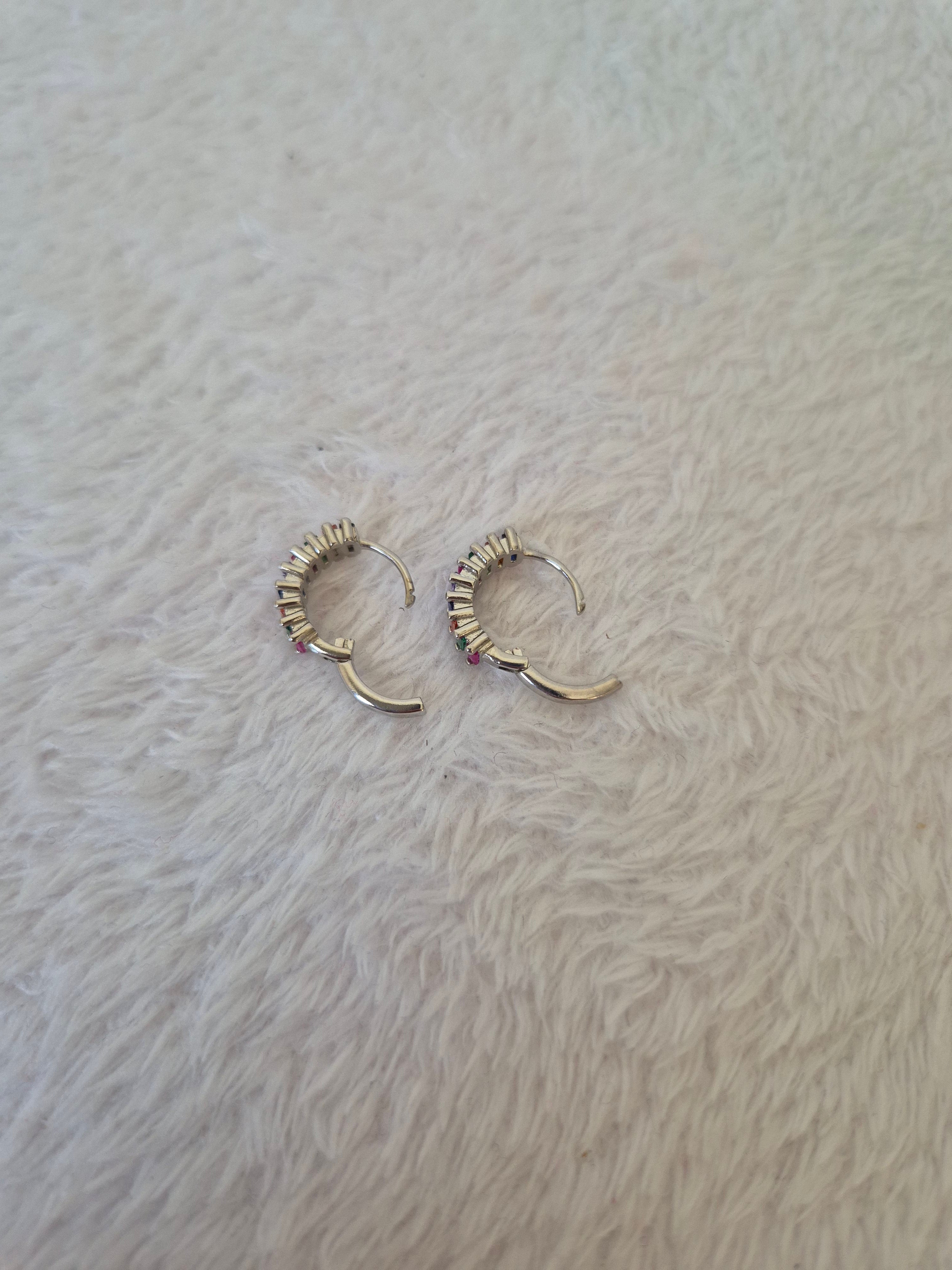 Boucles d'oreilles strass multicolores