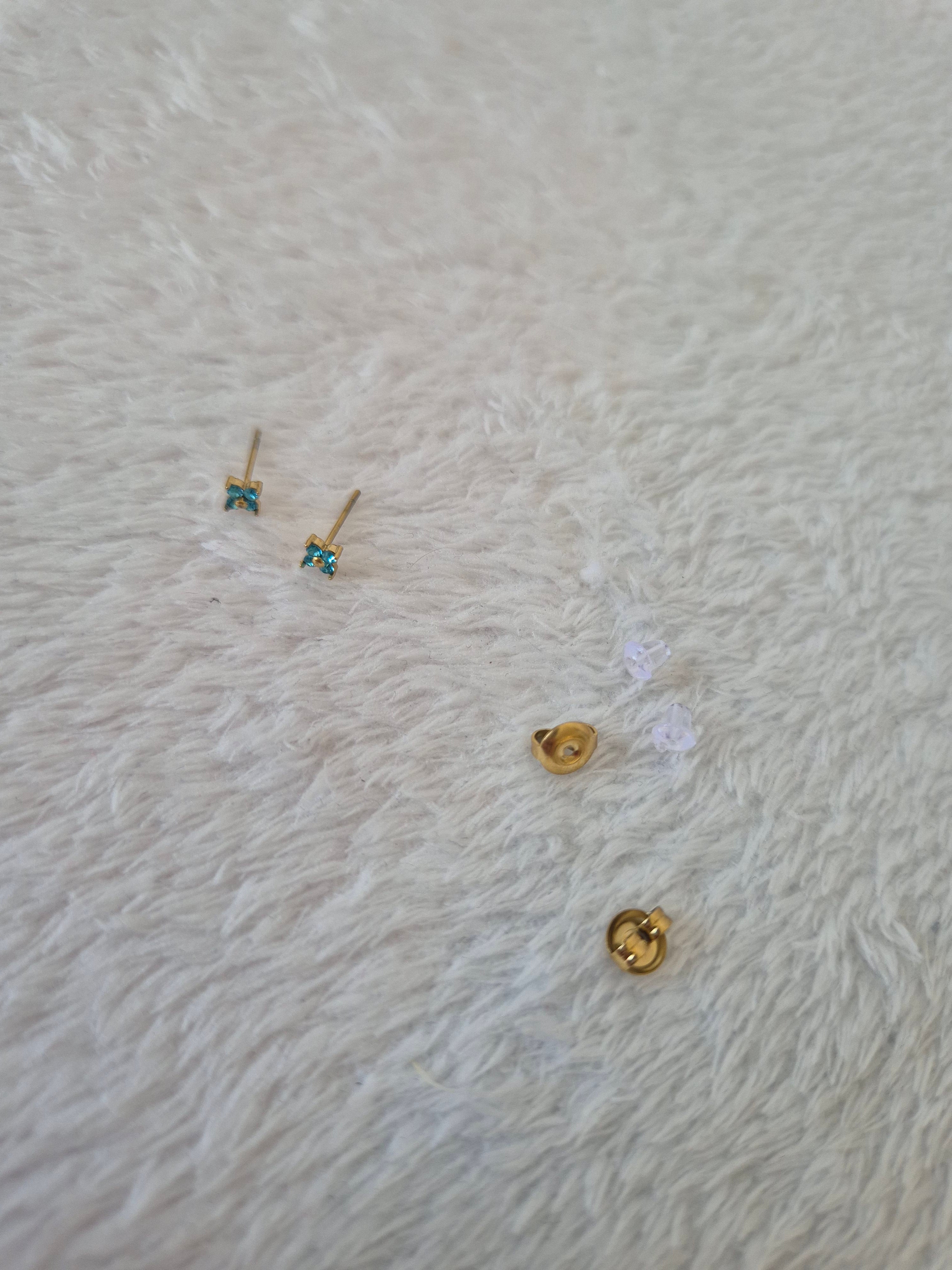 Boucles d'oreilles strass bleus