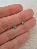Boucles d'oreilles strass bleus
