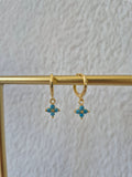 Boucles d'oreilles strass bleus