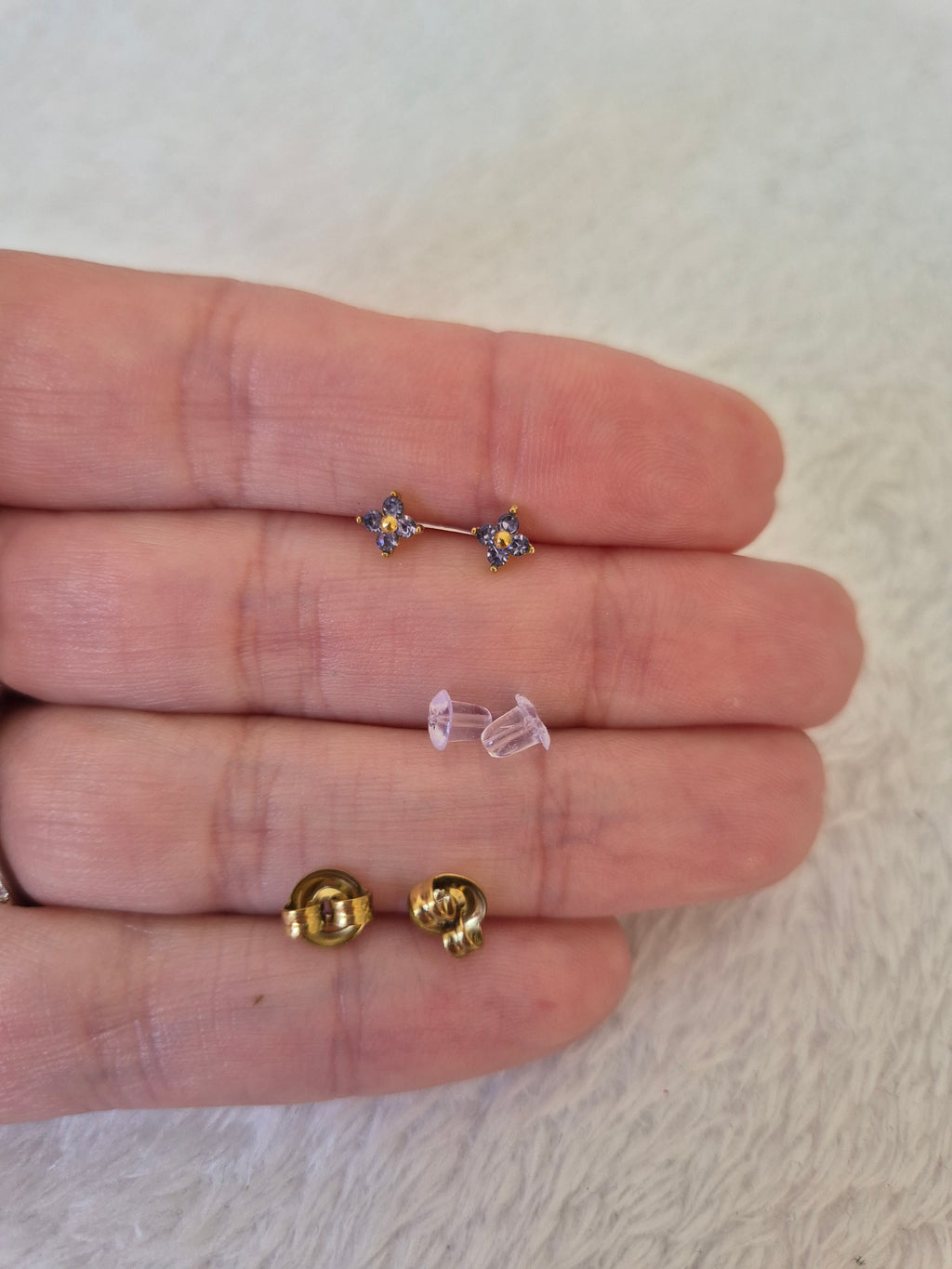 Boucles d'oreilles strass violets