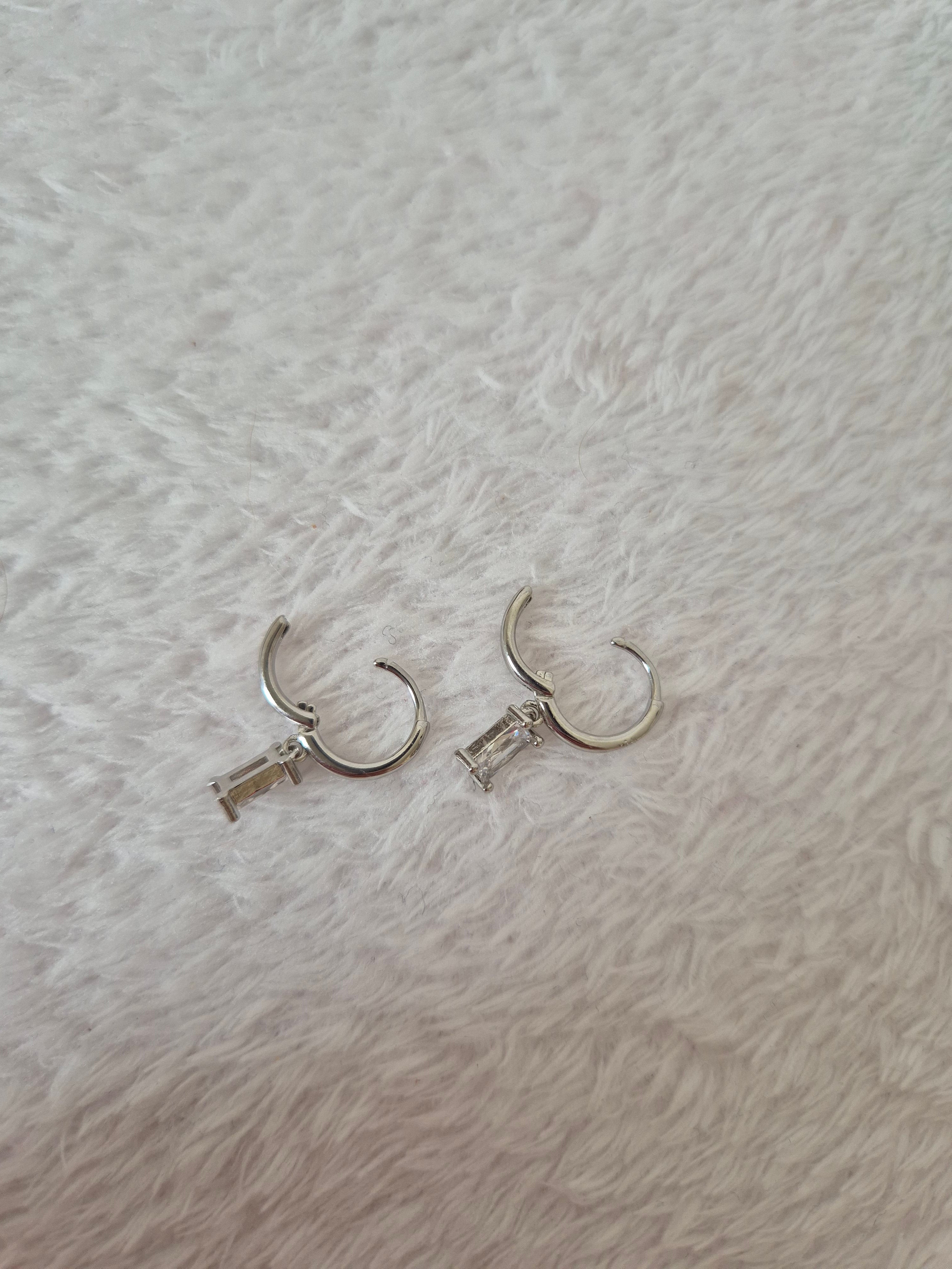 Boucles d'oreilles strass rectangulaires