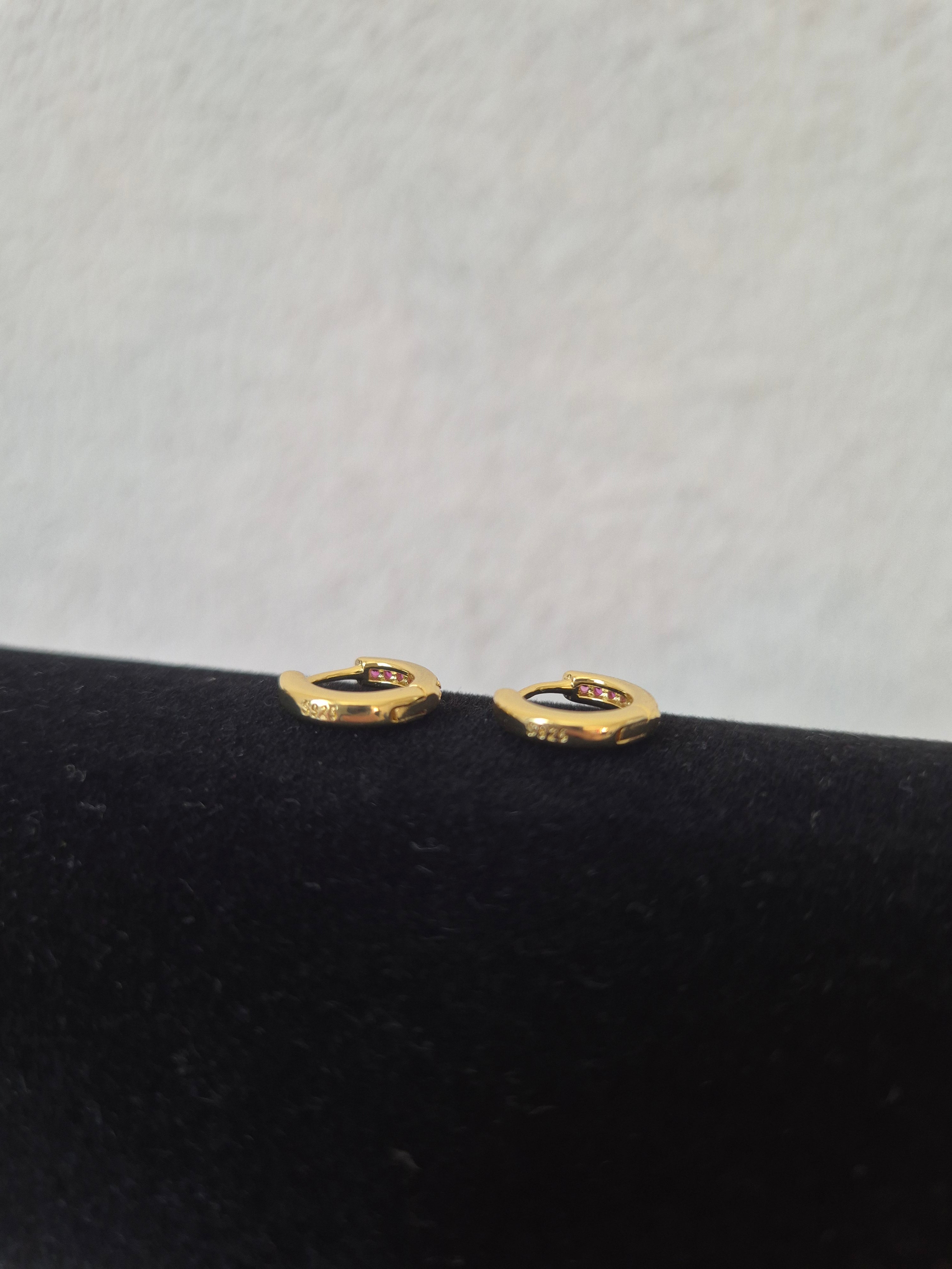 Mini créoles strass fuschia