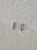 Mini créoles strass violets