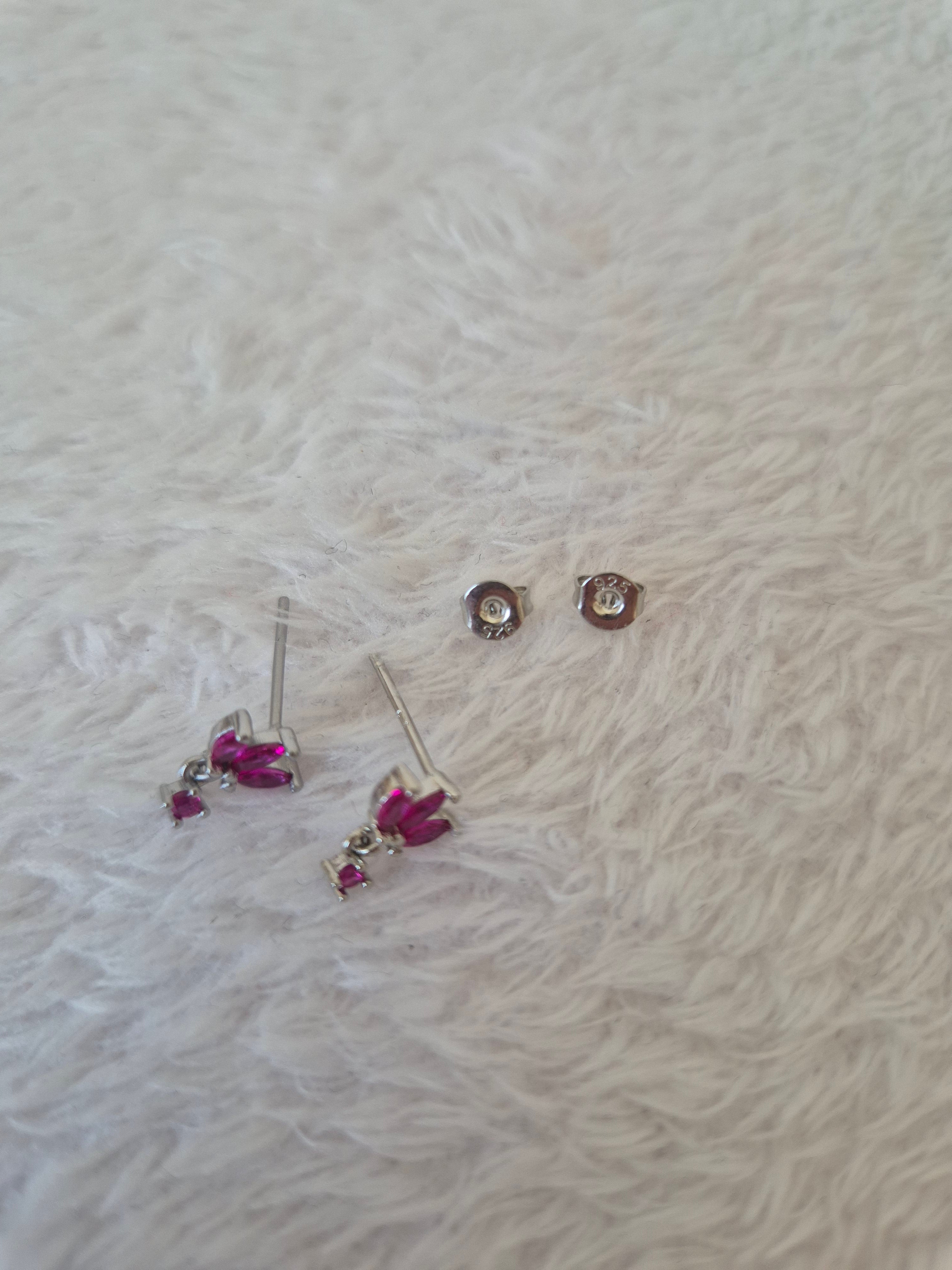 Boucles d'oreilles strass fuschia