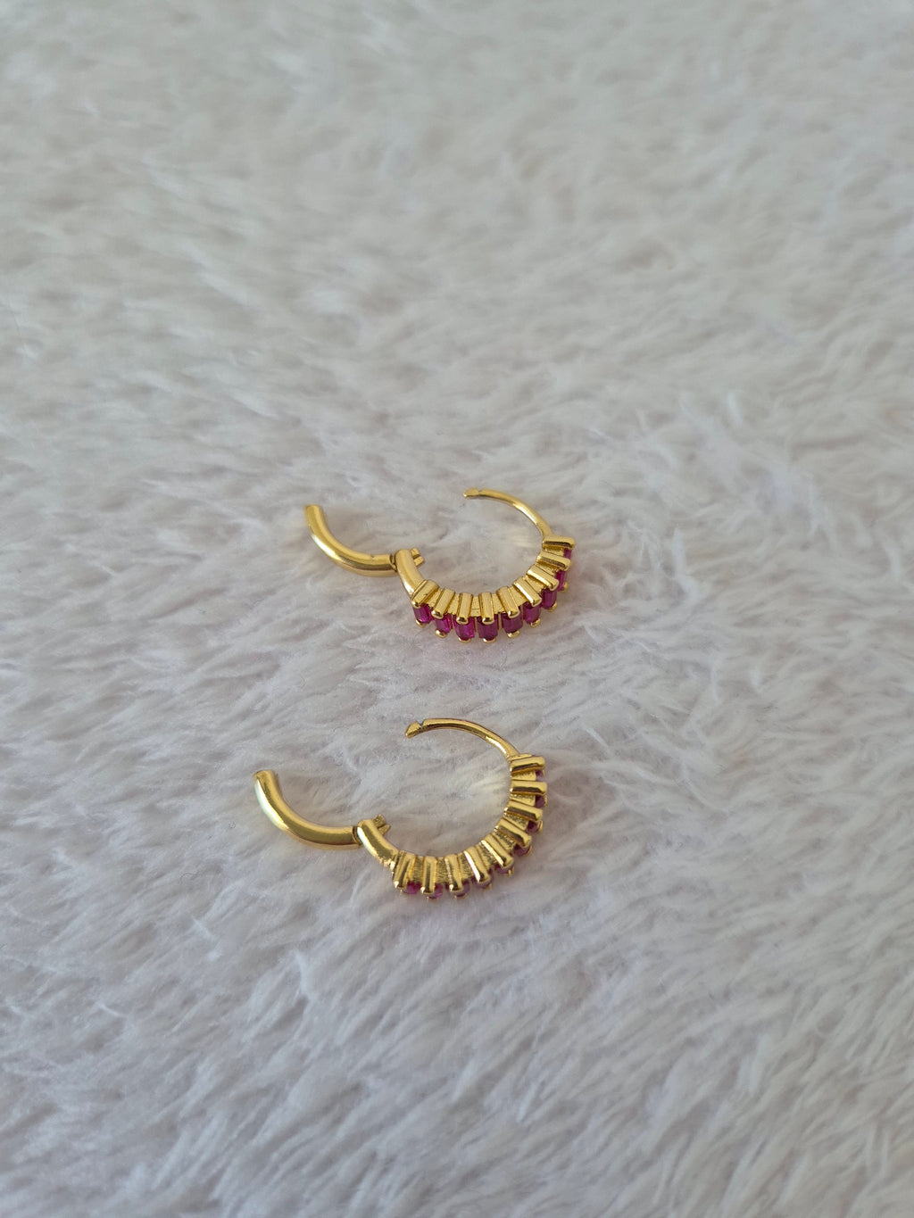 Boucles d'oreilles strass fuschia