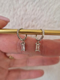 Boucles d'oreilles strass rectangulaires