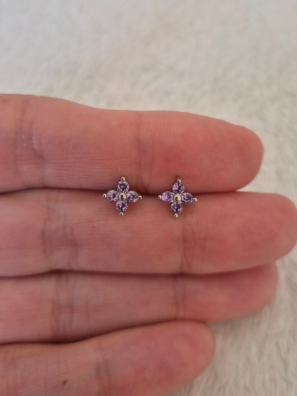 Boucles d'oreilles strass violets