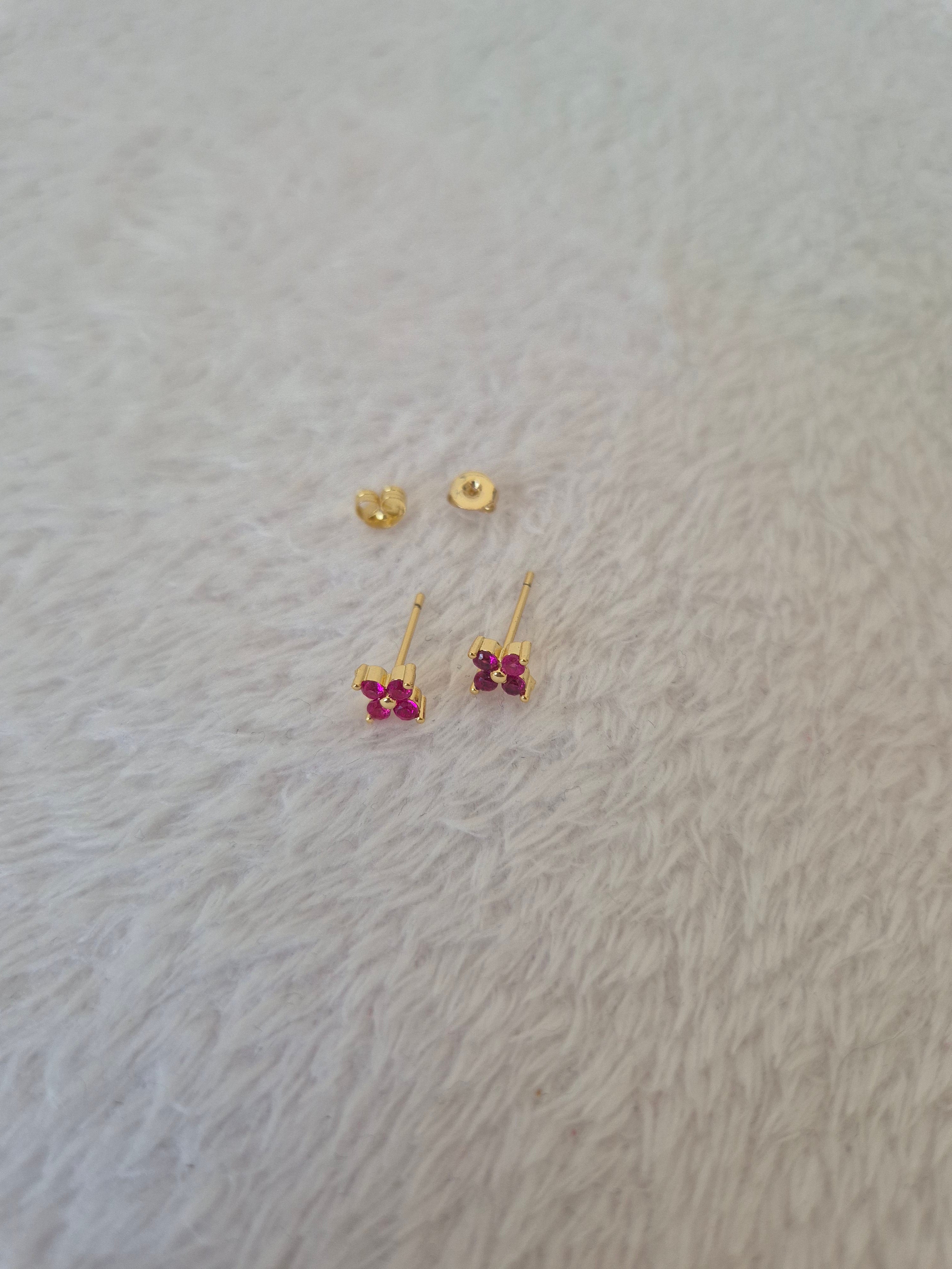 Boucles d'oreilles strass fuschia