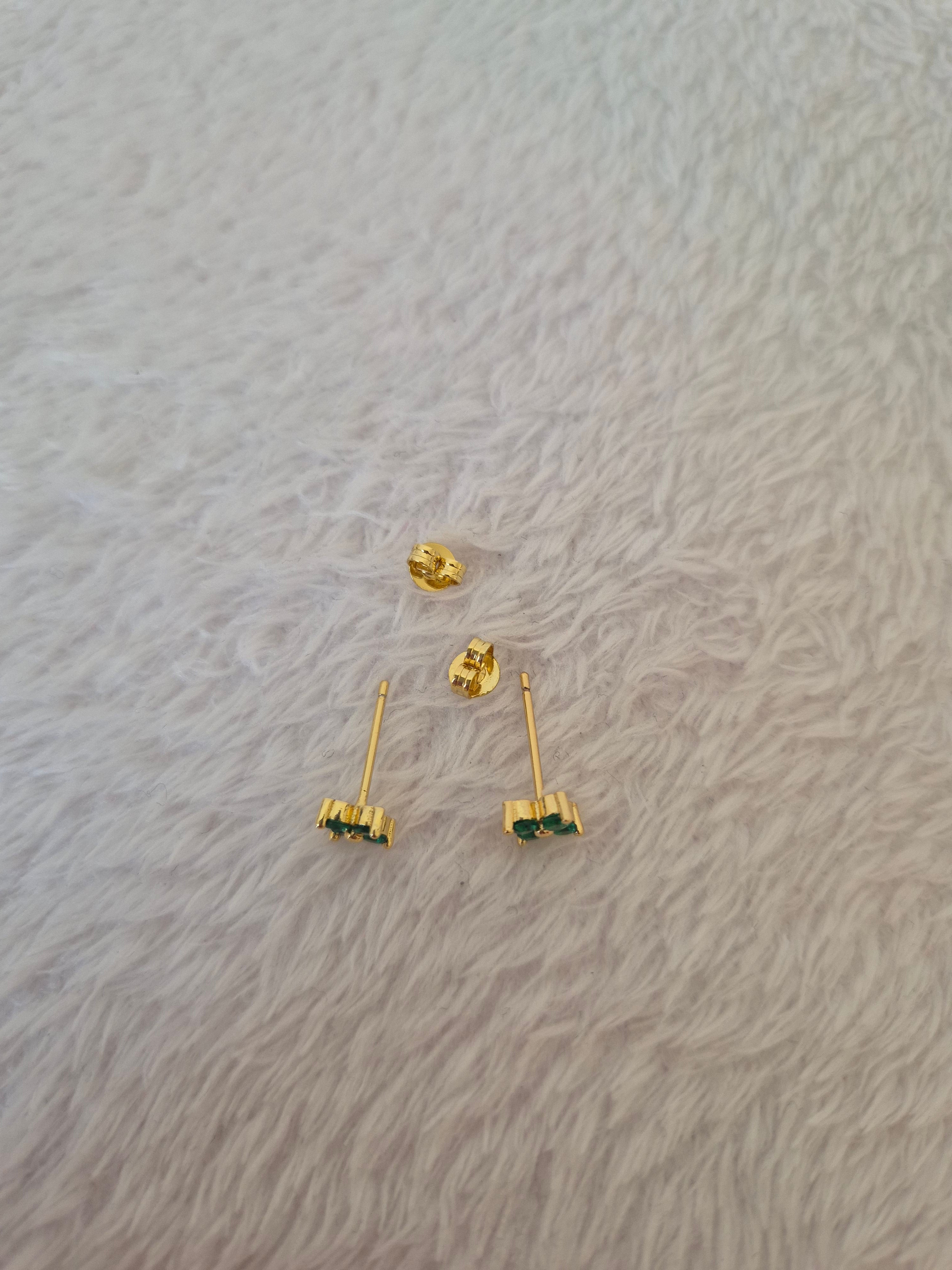 Boucles d'oreilles strass verts