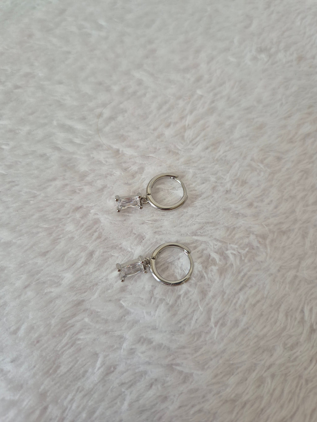 Boucles d'oreilles strass rectangulaires