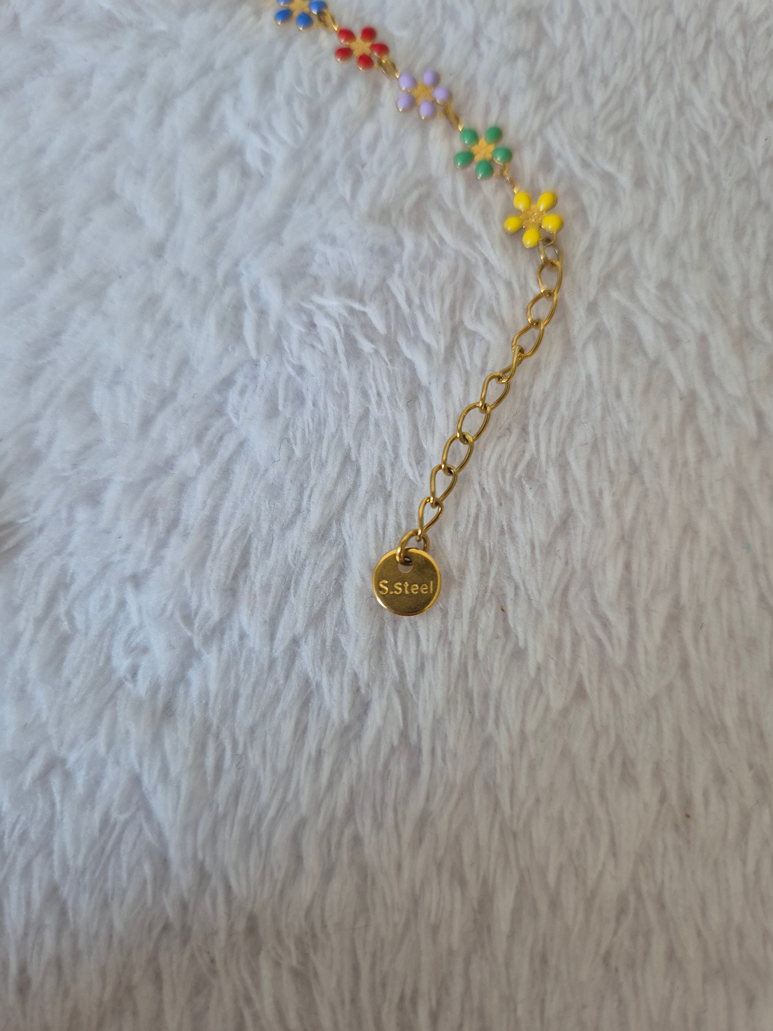 Bracelet fleurs multicolores