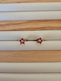 Boucles d'oreilles fleurs fuschia