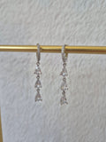 Boucles d'oreilles longues strass gouttes