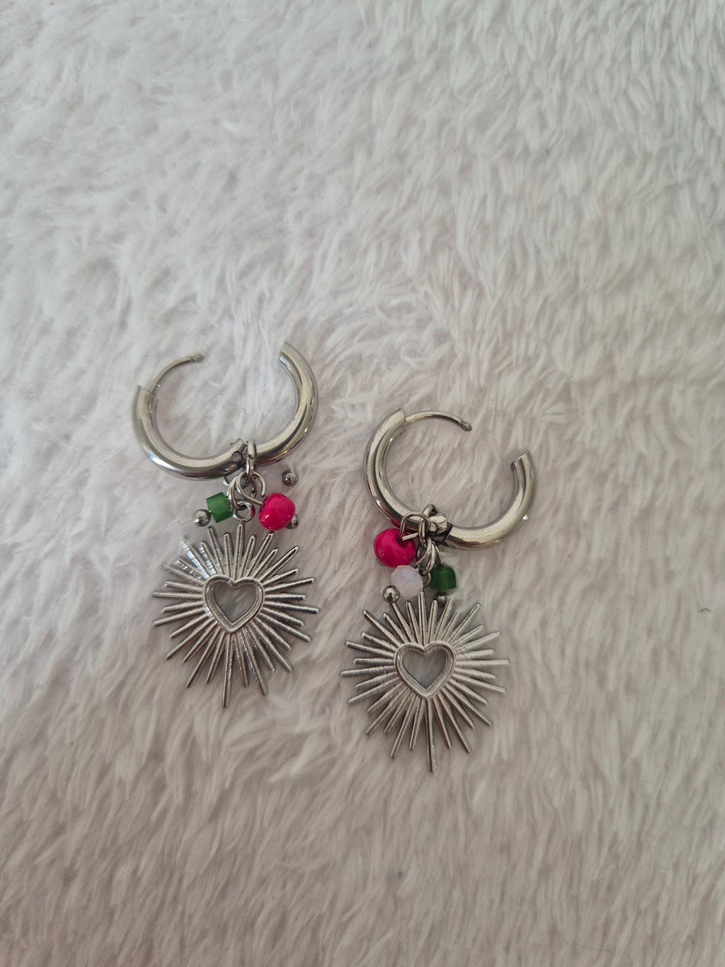 Boucles d'oreilles cœurs soleils