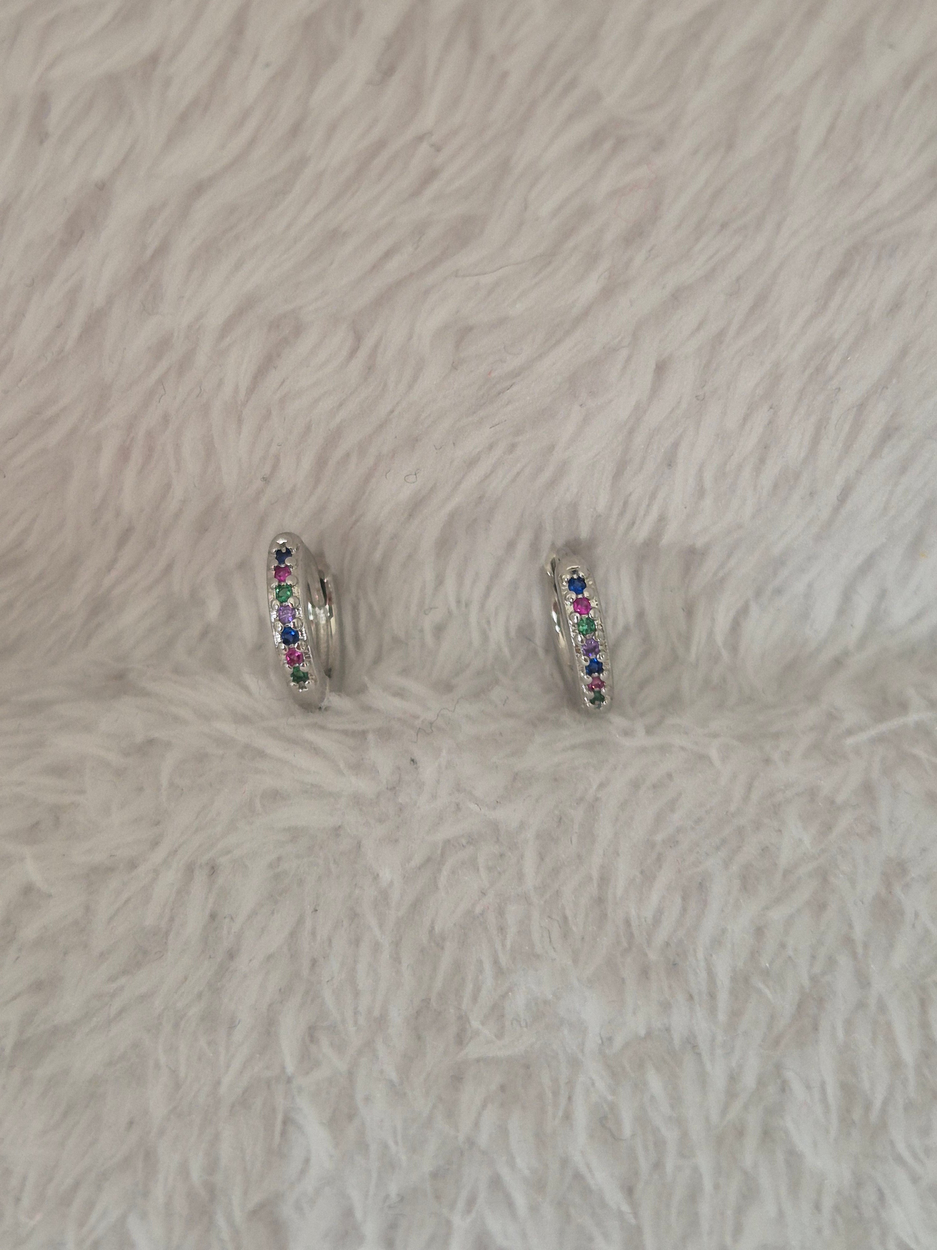 Boucles d'oreilles strass multicolores