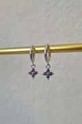Boucles d'oreilles strass violets