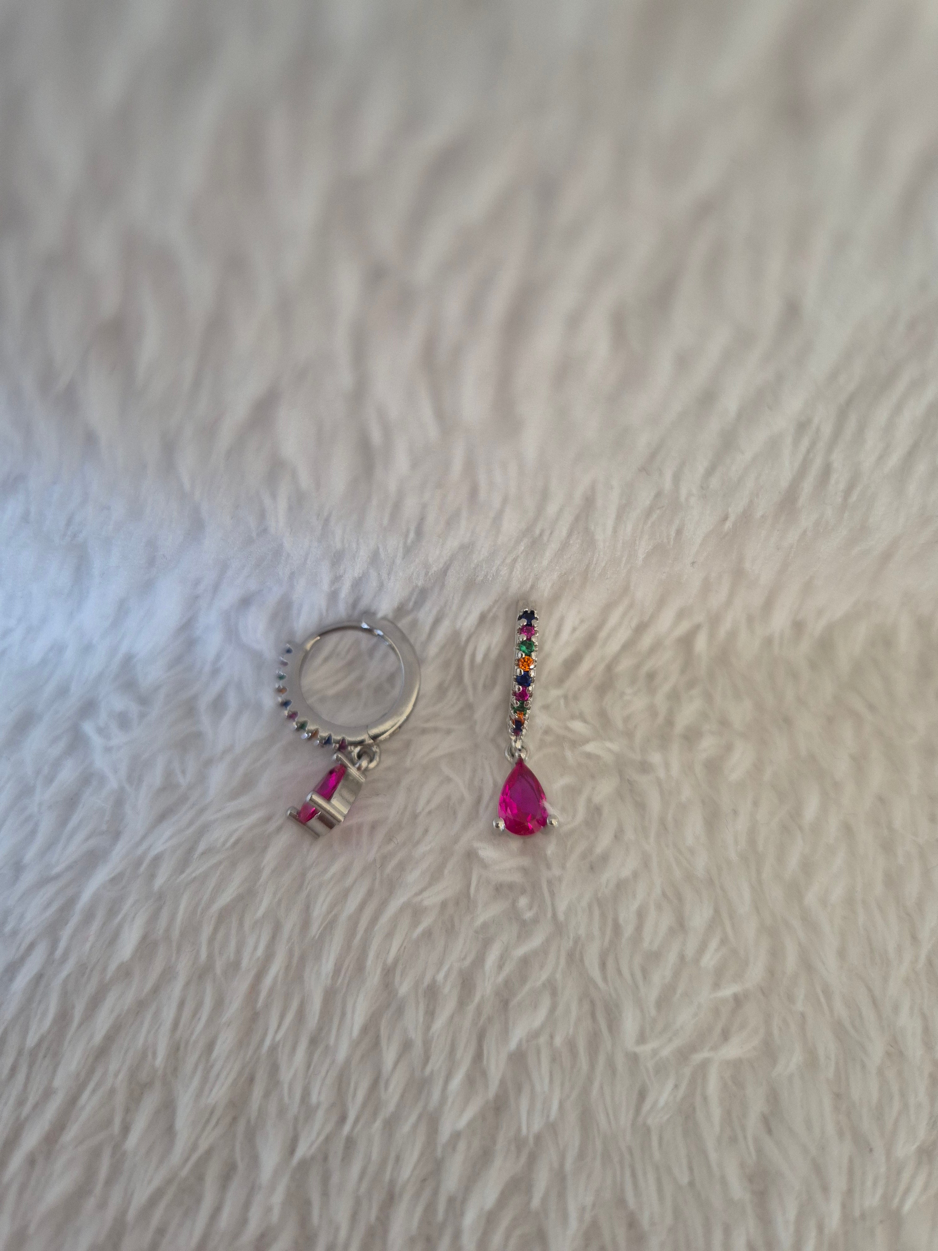 Boucles d'oreilles strass multicolores