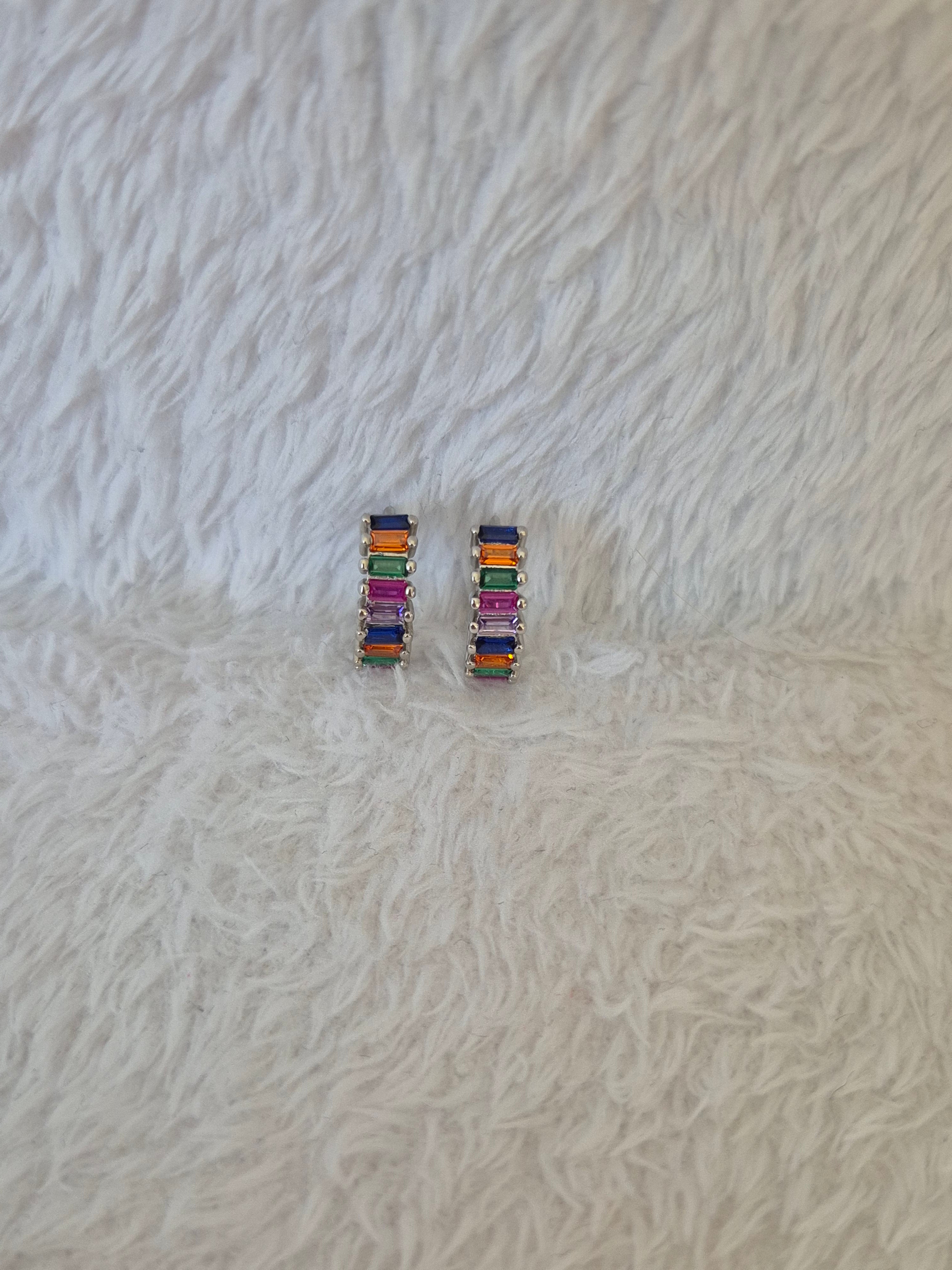 Boucles d'oreilles strass multicolores