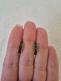 Boucles d'oreilles strass bleus marines