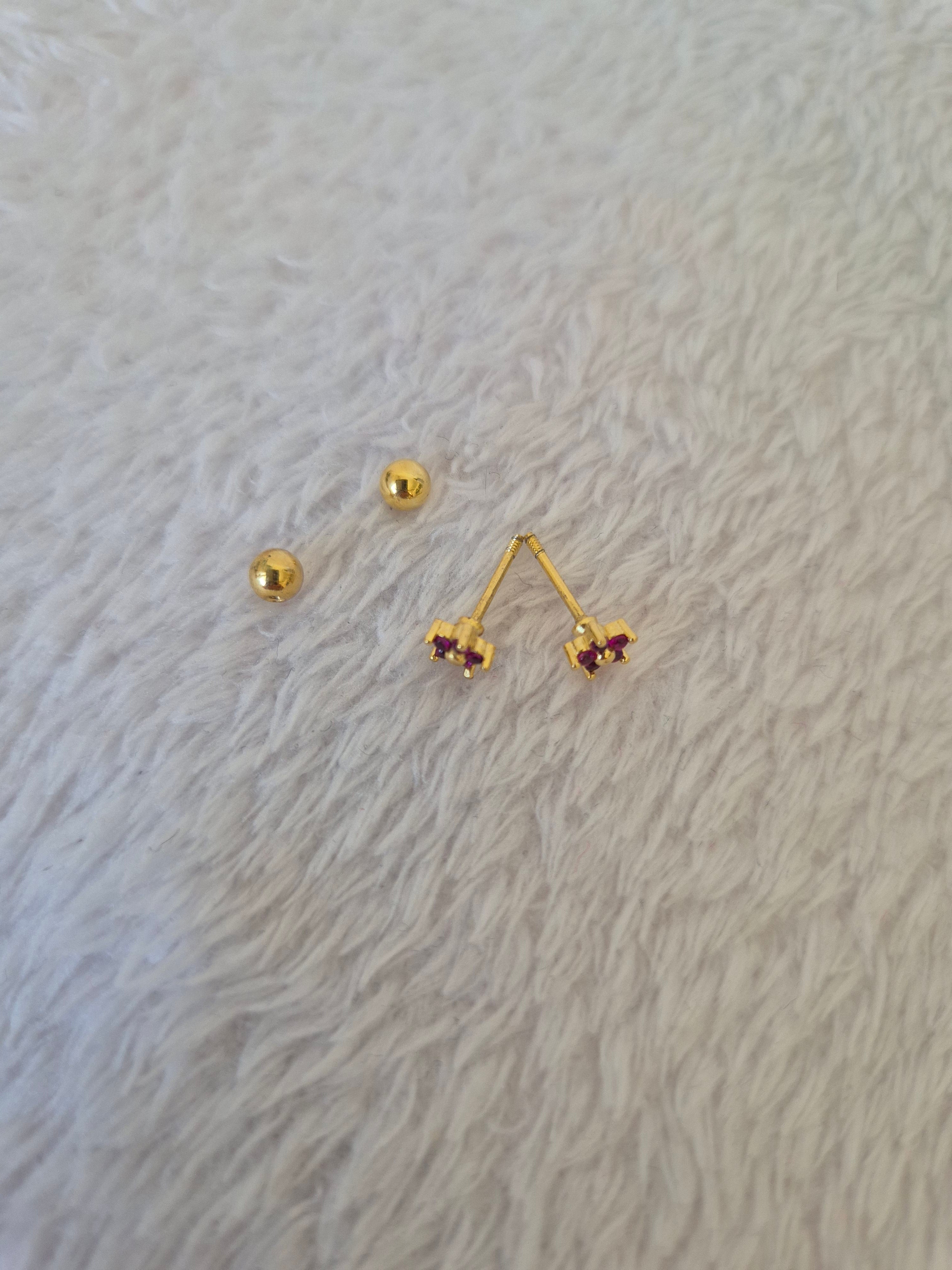 Boucles d'oreilles fleurs fuschia