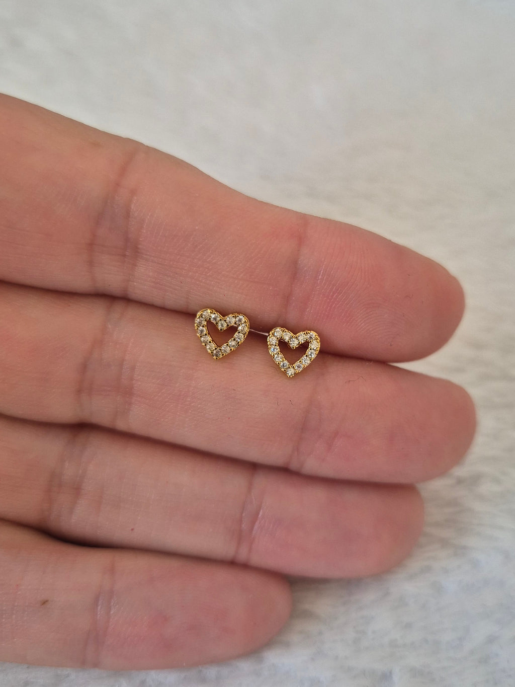 Boucles d'oreilles cœurs strass