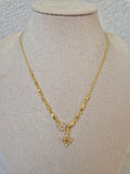 Collier en argent fin fleur et étoile