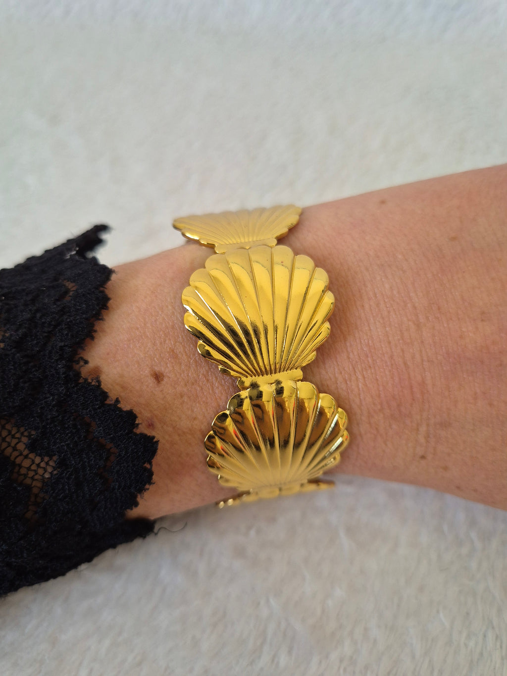 Bracelet manchette coquillages
