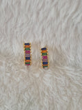Mini créoles strass multicolores