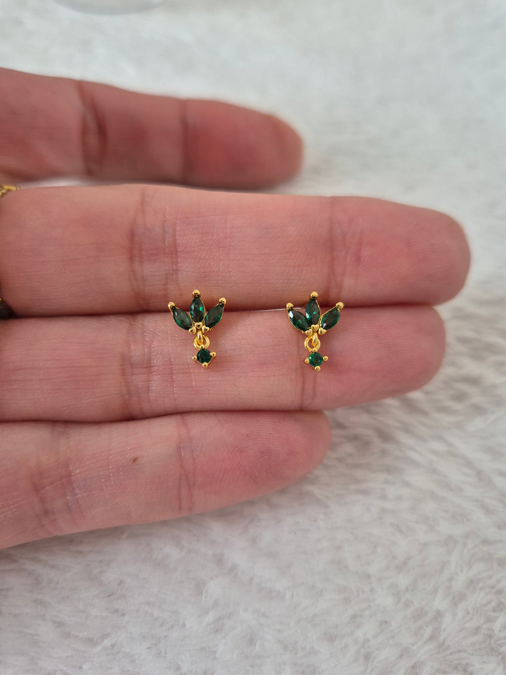 Boucles d'oreilles strass verts