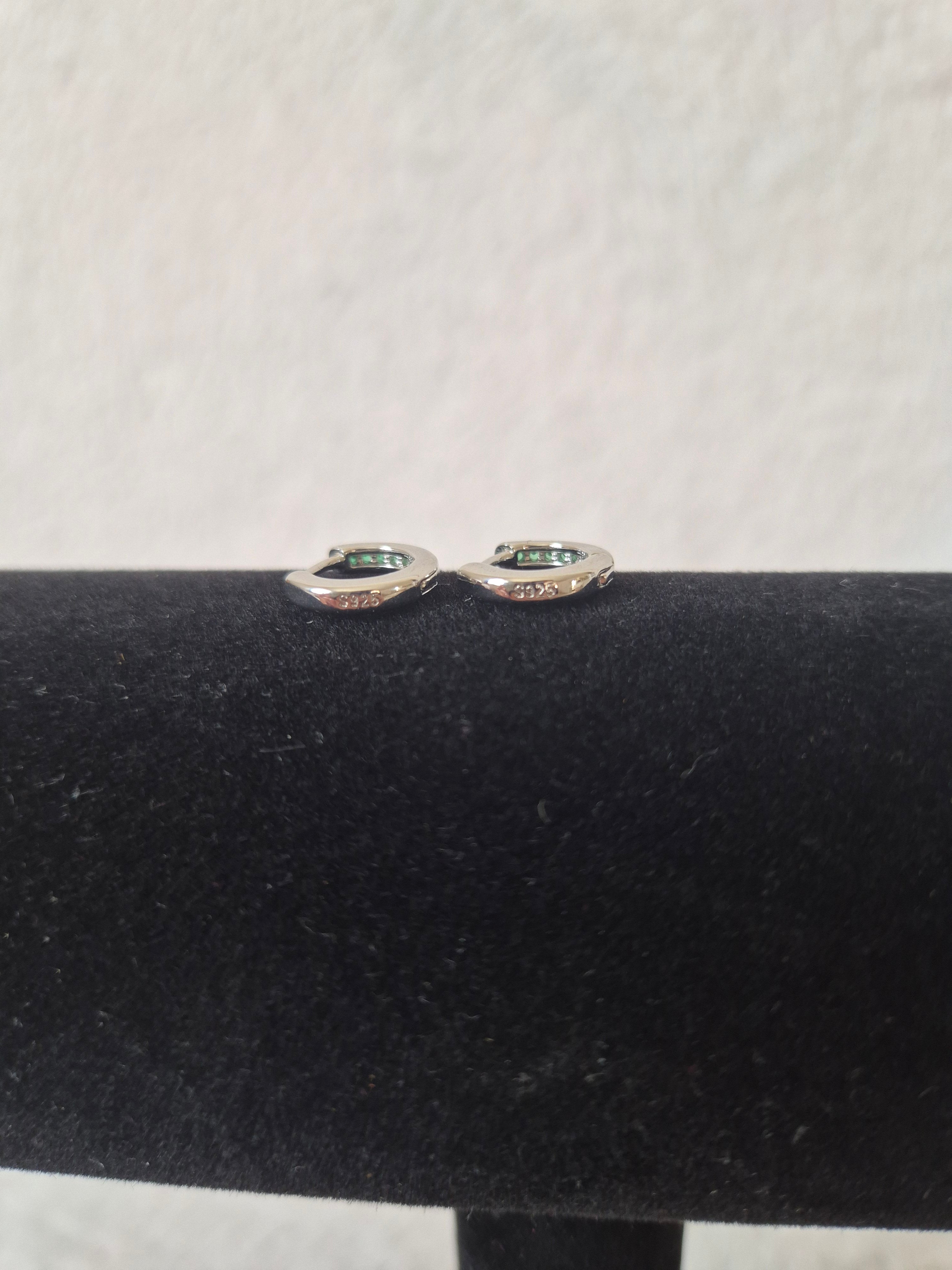 Boucles d'oreilles strass verts