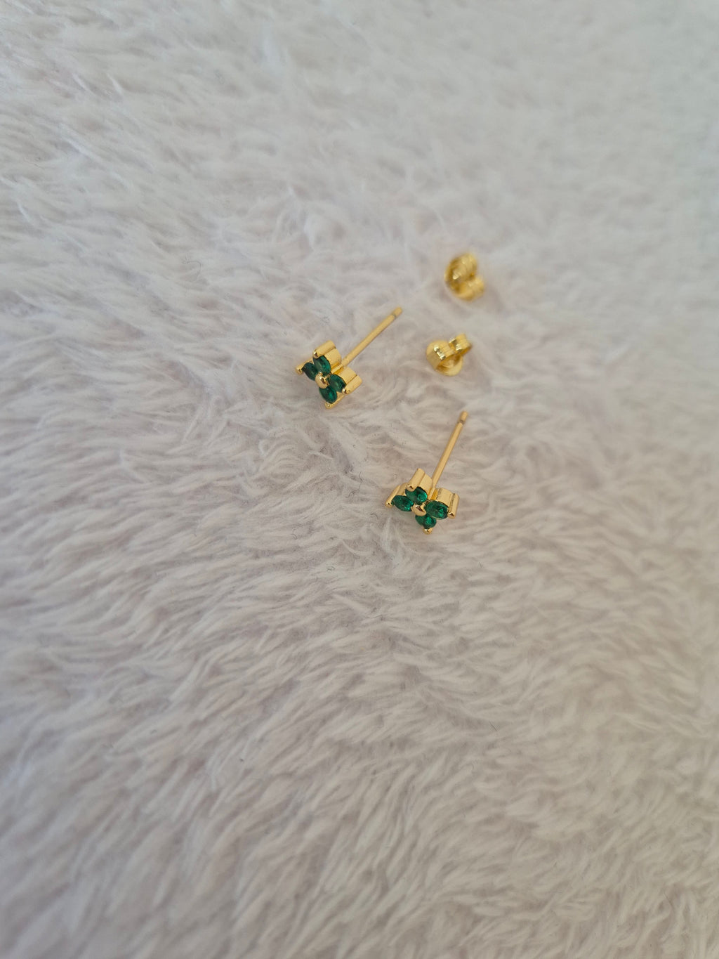 Boucles d'oreilles strass verts