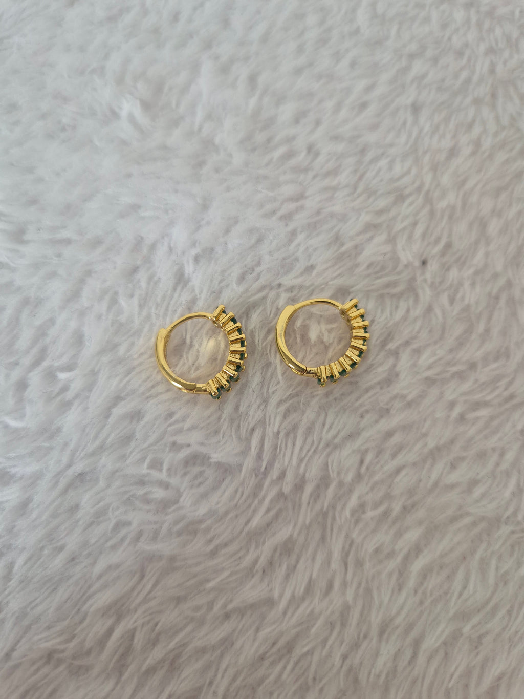 Boucles d'oreilles strass verts