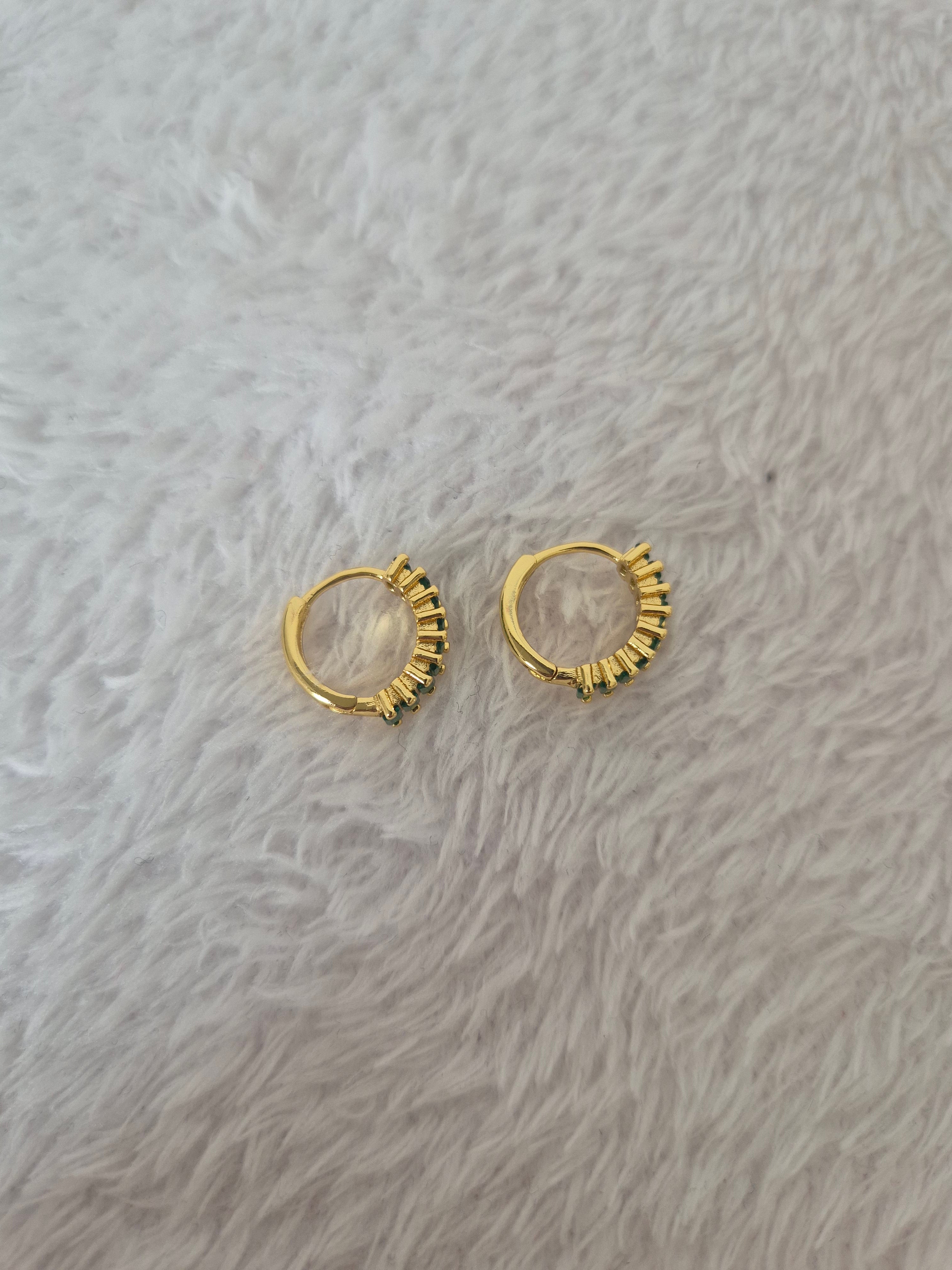 Boucles d'oreilles strass verts