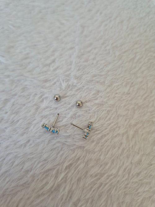 Boucles d'oreilles bleues