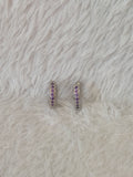 Boucles d'oreilles strass violets