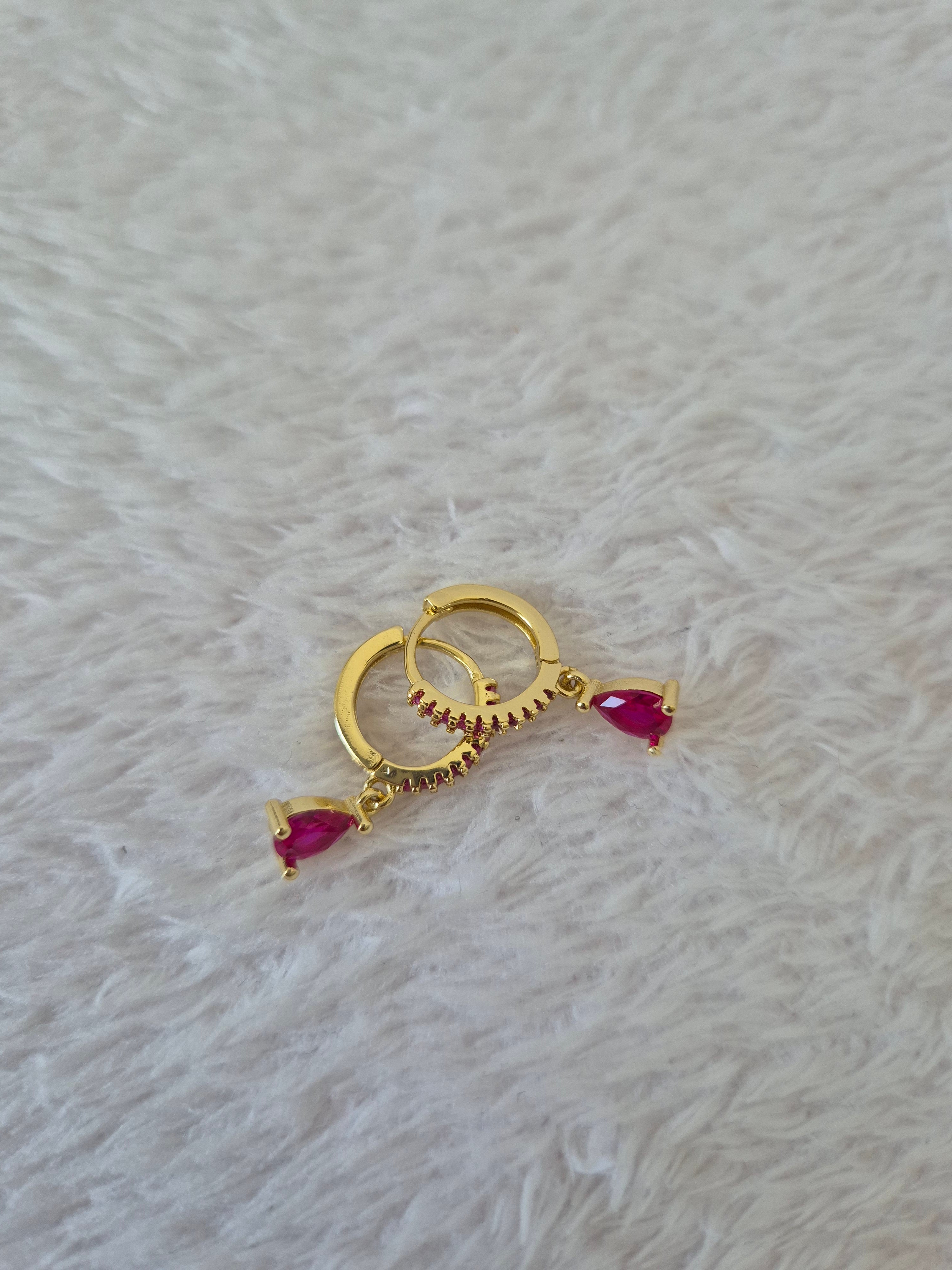 Boucles d'oreilles strass fuschia