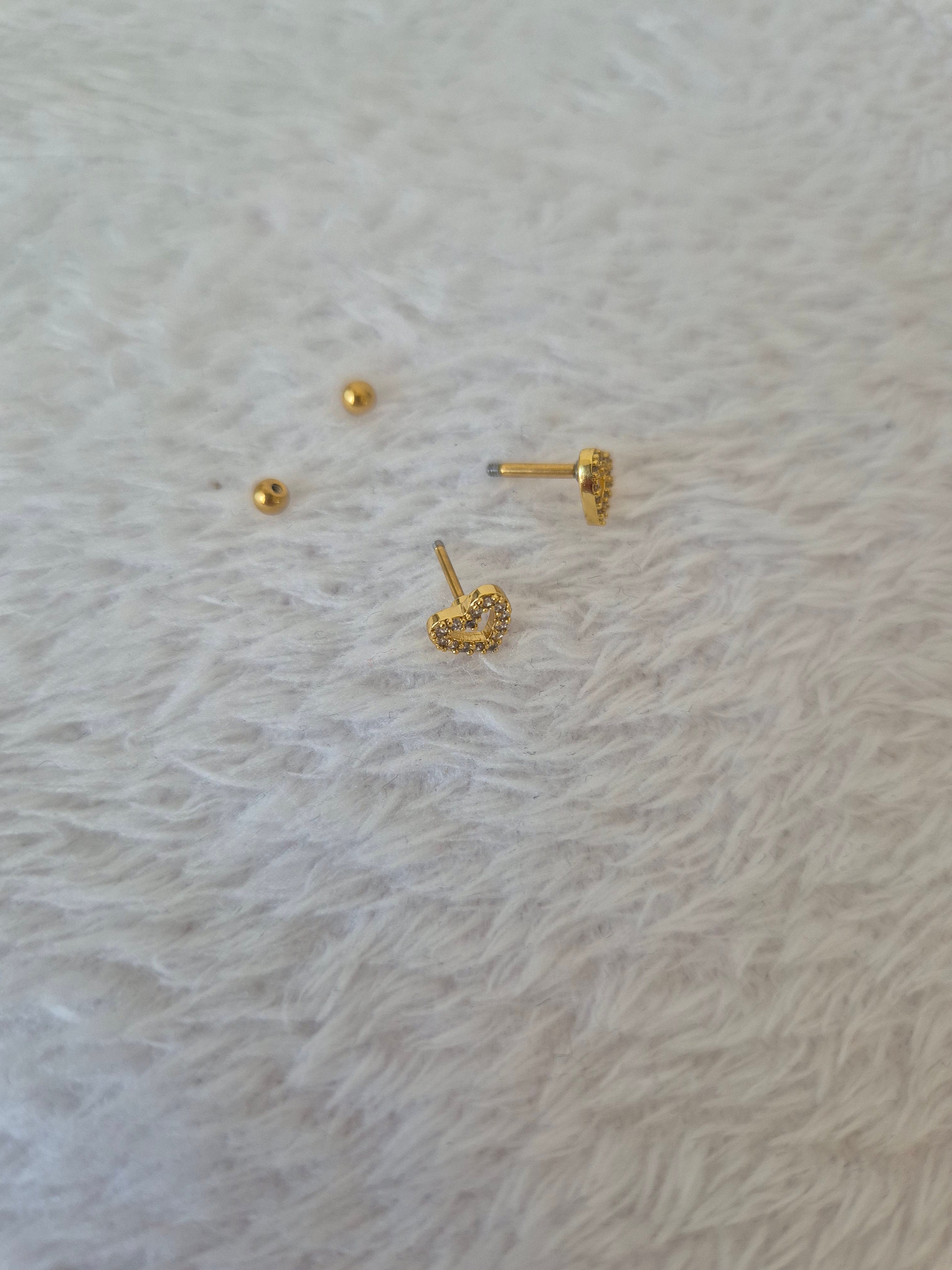 Boucles d'oreilles cœurs strass