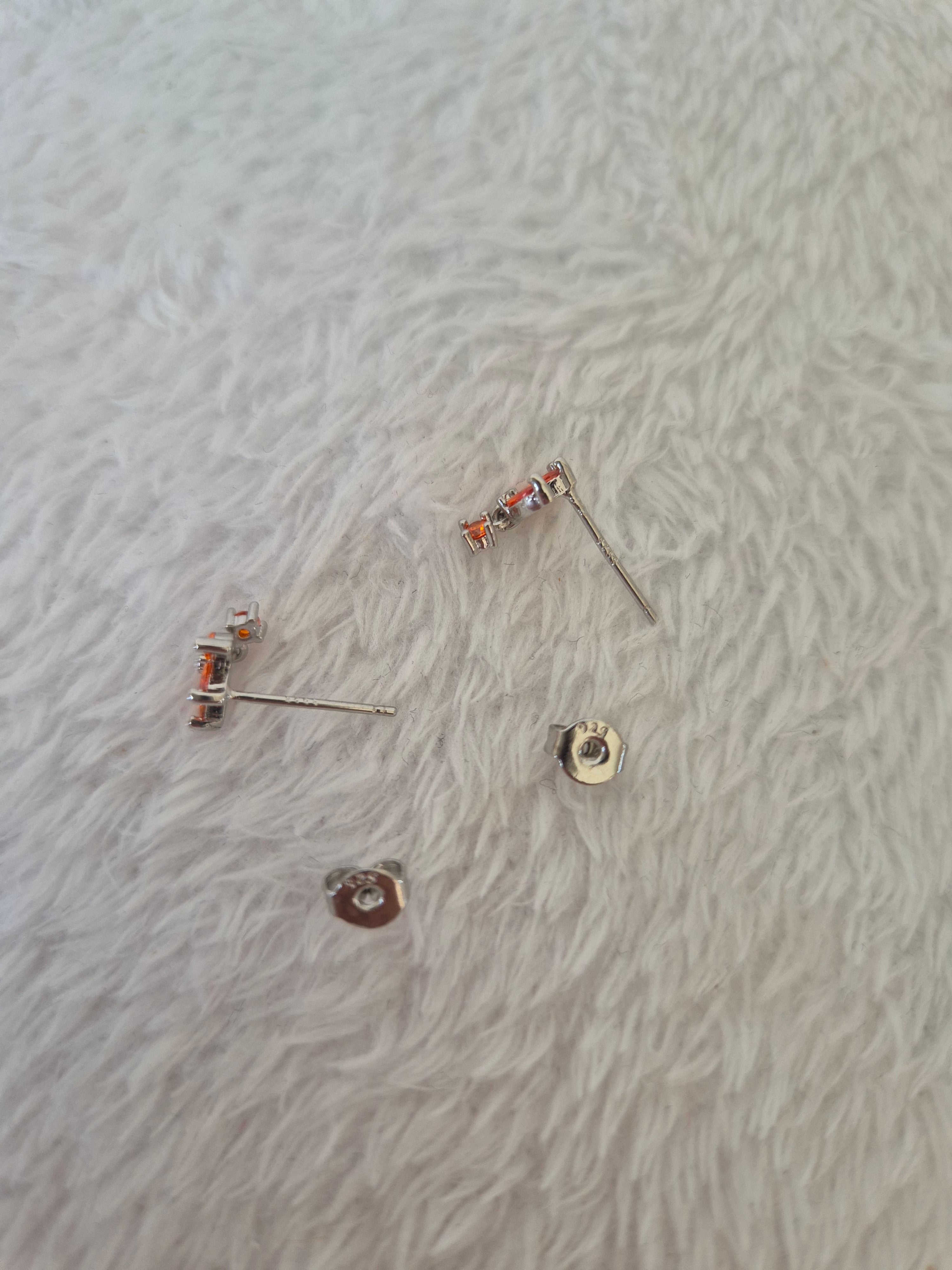 Boucles d'oreilles strass oranges