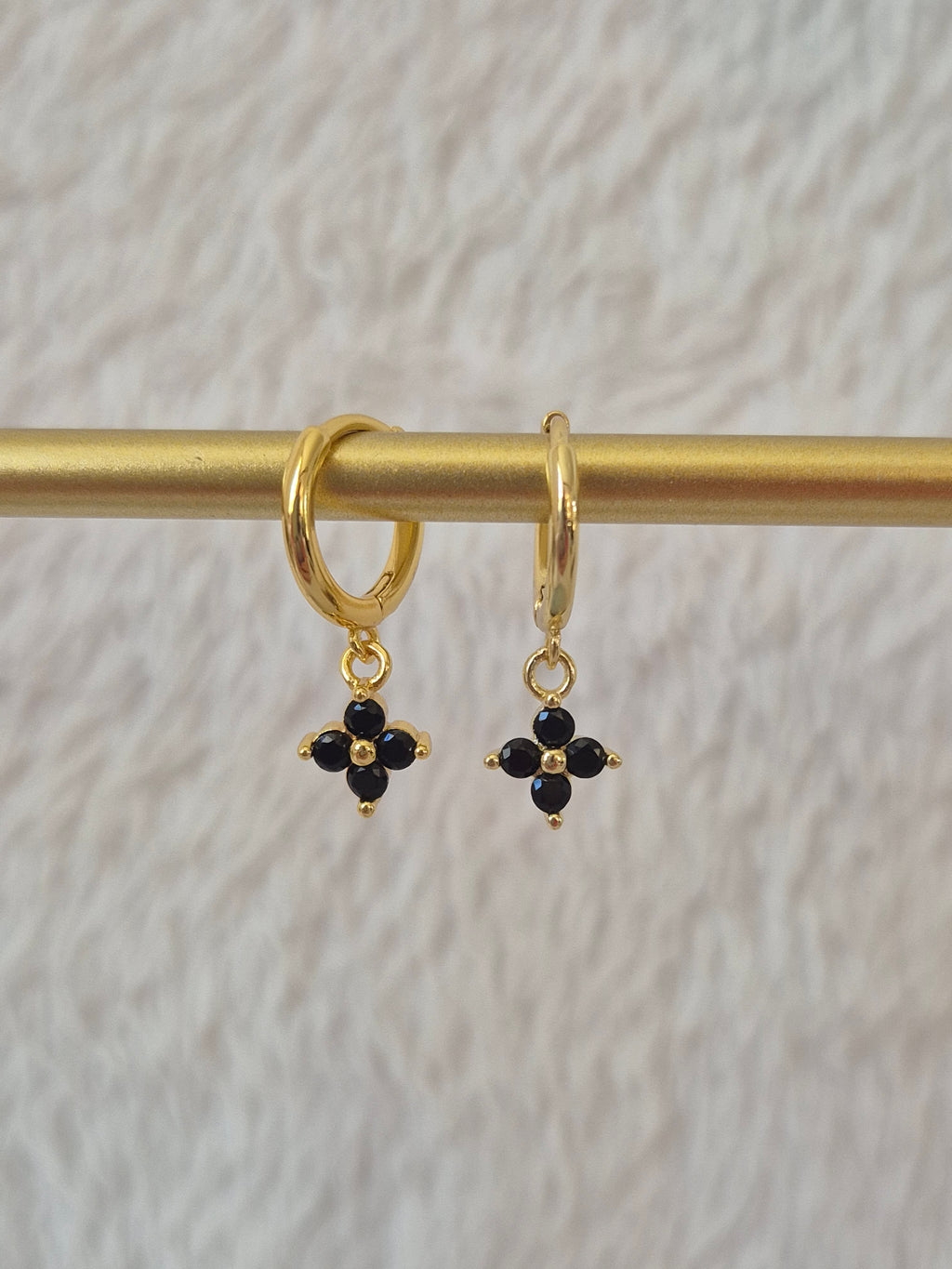 Boucles d'oreilles strass noirs
