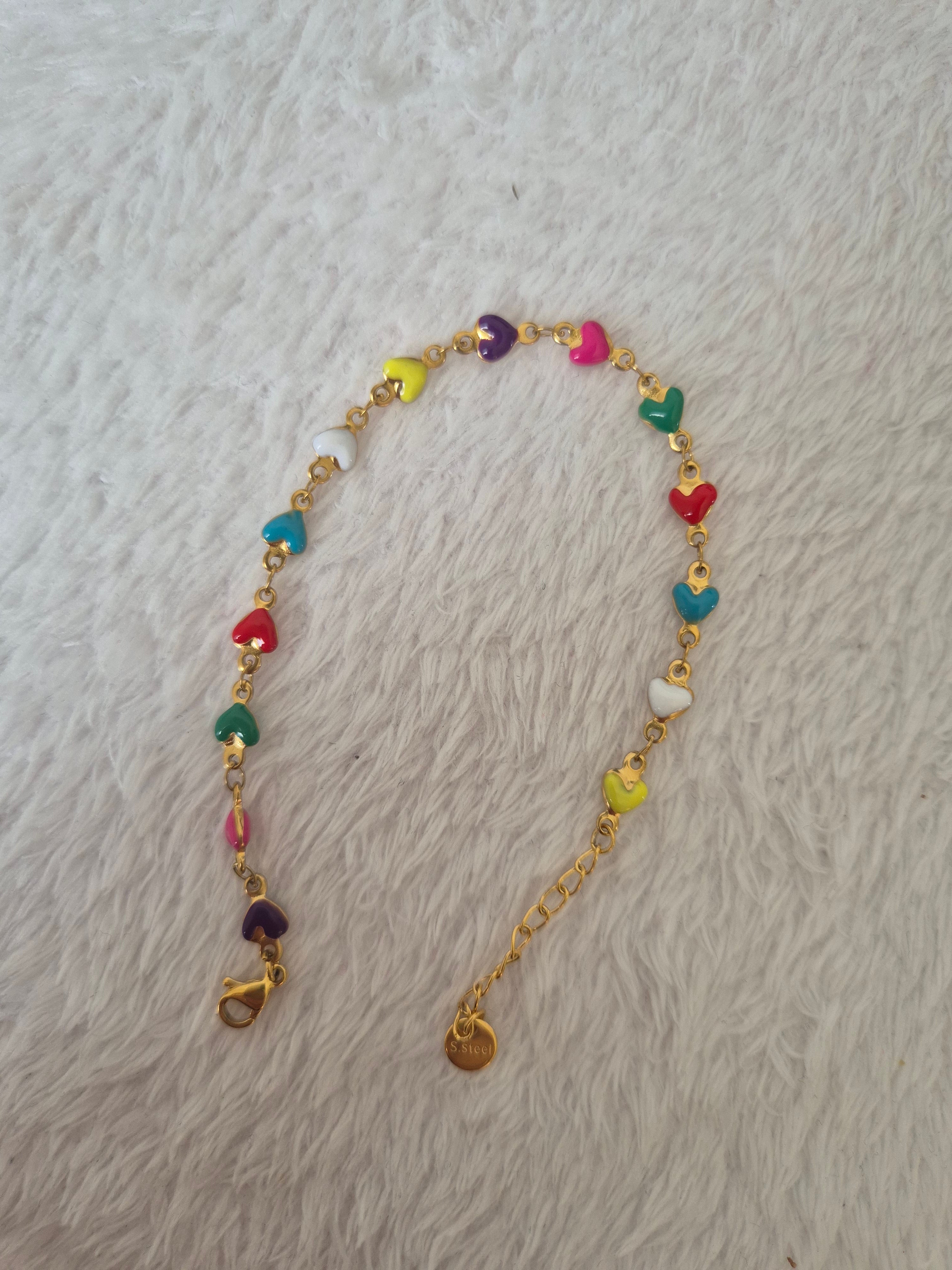 Bracelet cœurs multicolores