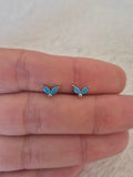 Boucles d'oreilles pétales bleus