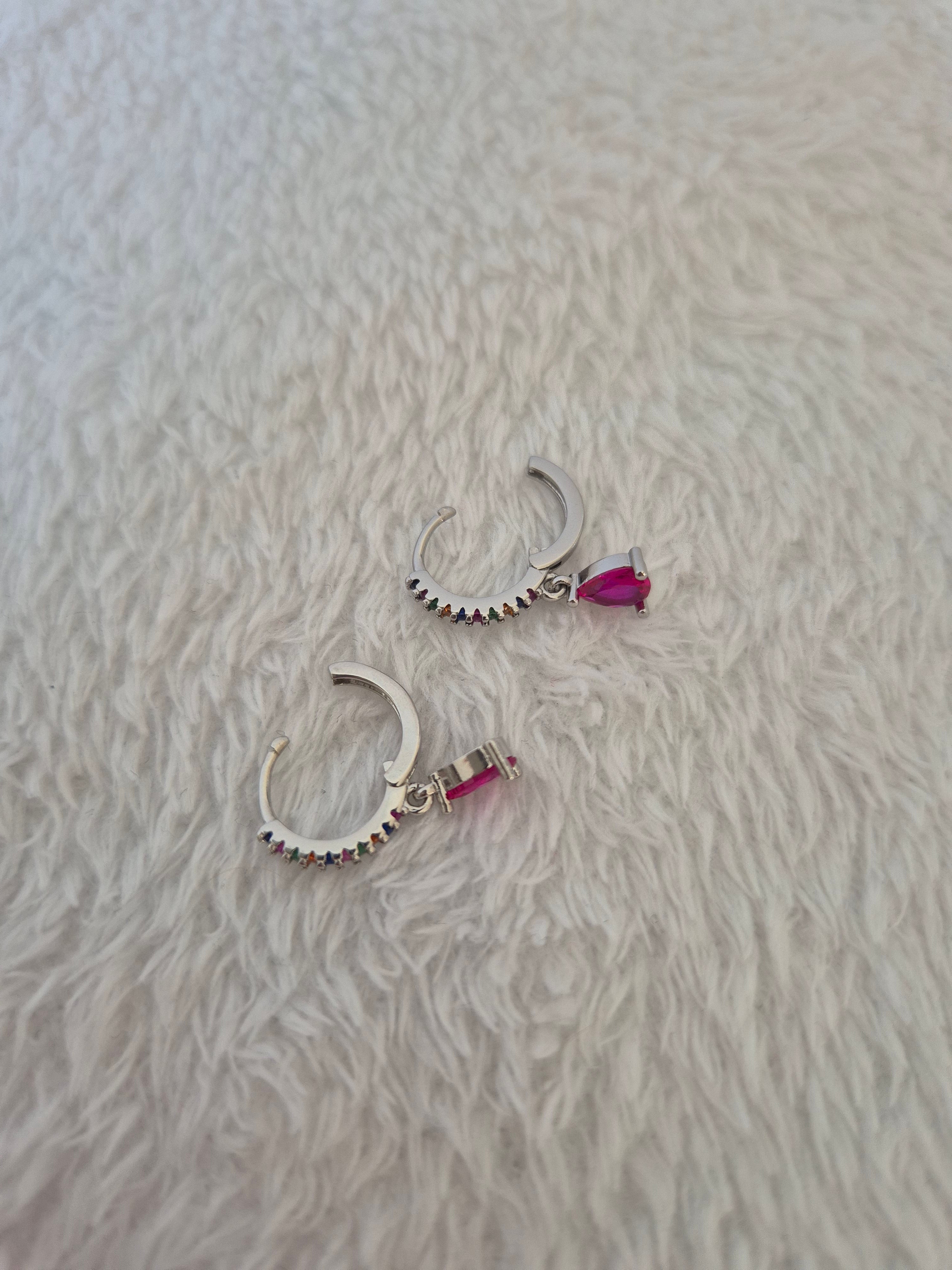 Boucles d'oreilles strass multicolores
