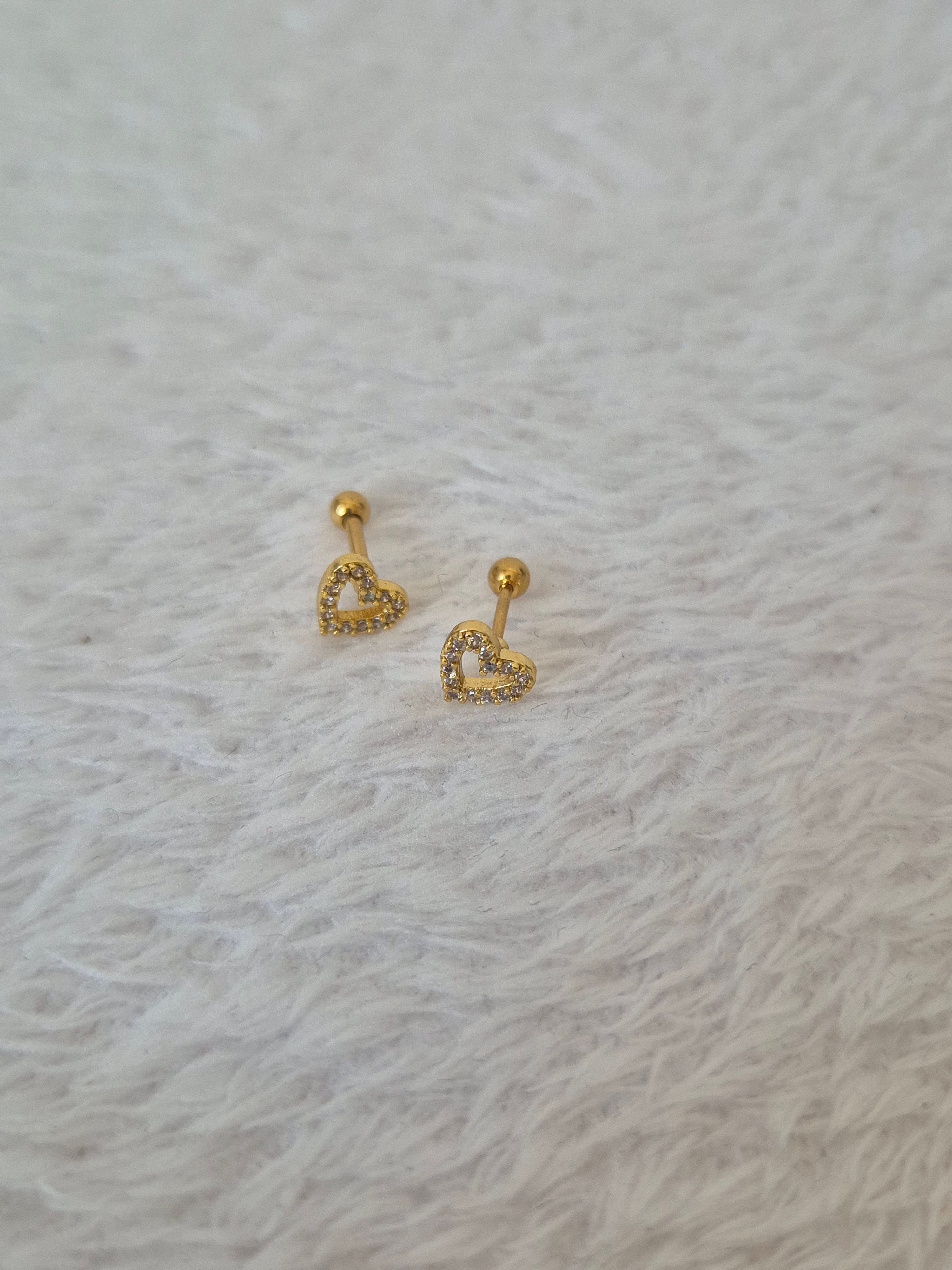 Boucles d'oreilles cœurs strass