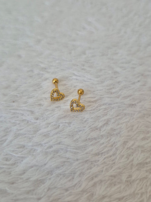 Boucles d'oreilles cœurs strass