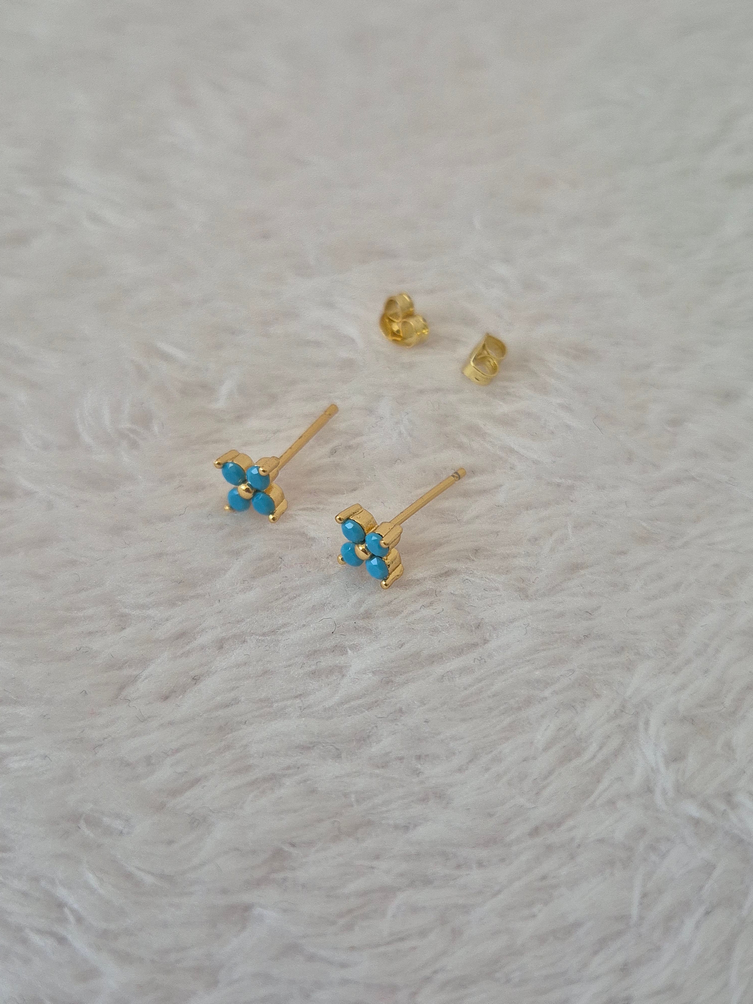 Boucles d'oreilles strass bleus clairs