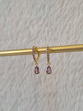 Boucles d'oreilles strass violets