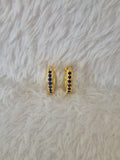 Mini créoles strass bleus marines